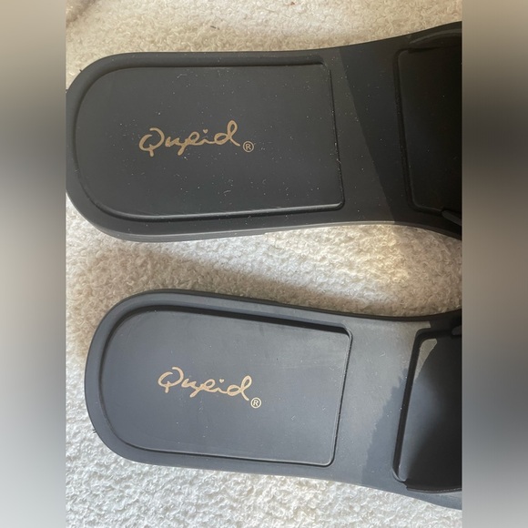 Qupid matte Black squared toe Women's Slide dress Sandals 6.5 NWOT - Picture 2 of 6